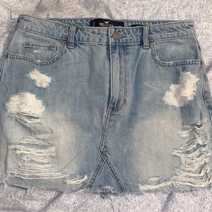 Hollister ripped high rise jean skirt, size 11.